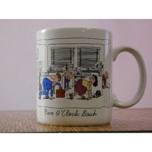 Vintage Hallmark Nine O Clock Drag/Five O Clock Dash Mug Made in Japan